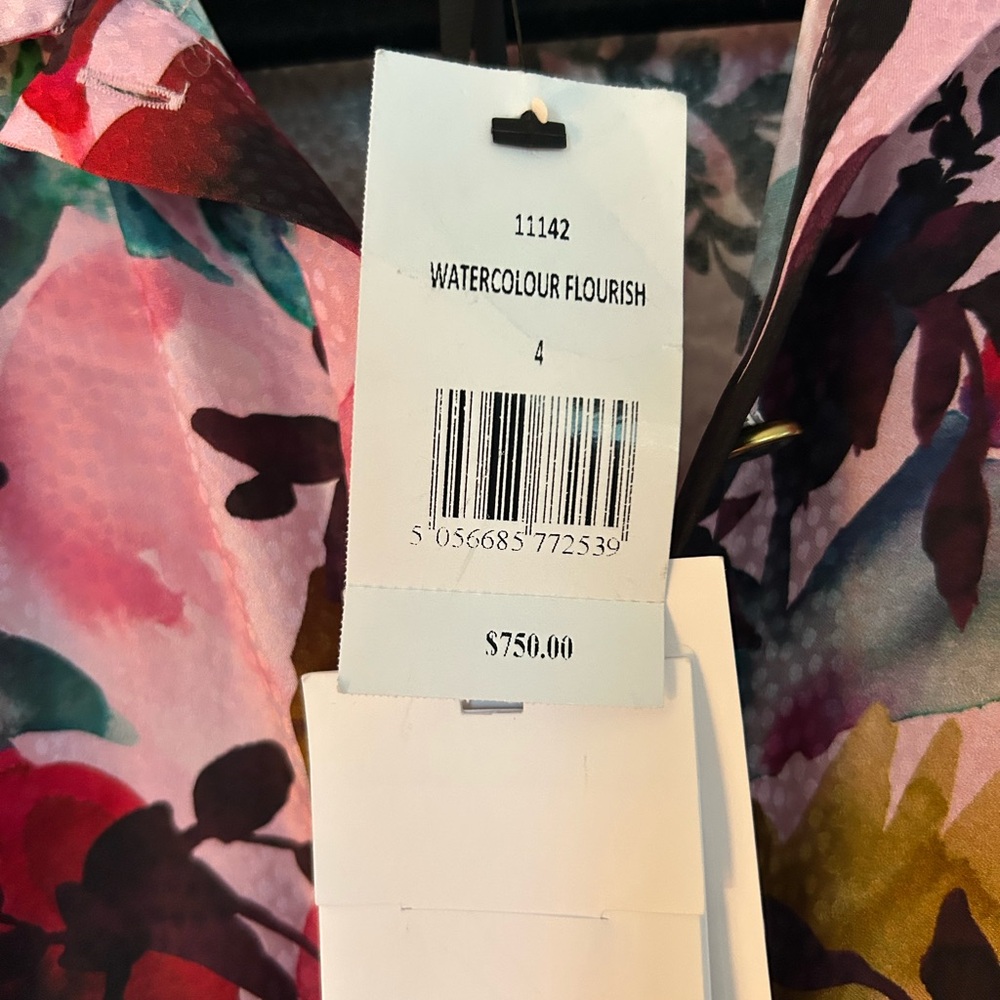 Saloni Vanessa Floral Silk Tie-Waist Shirtdress 4 NWT - Picture 3 of 10